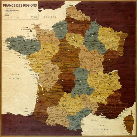 carte en marqueterie france des régions