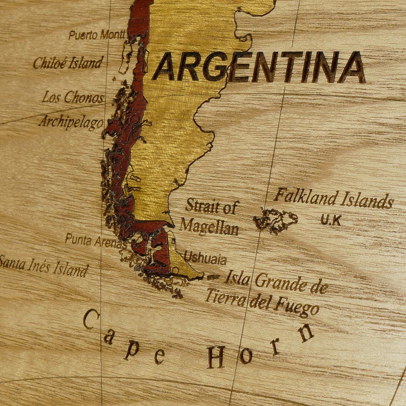 carte globe amerique du sud détails
