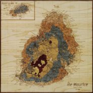 carte de l'île maurice en marqueterie