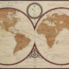 planisphère du monde antique marqueterie