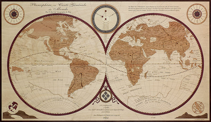 Planisphère du monde 1684 - Woodmap